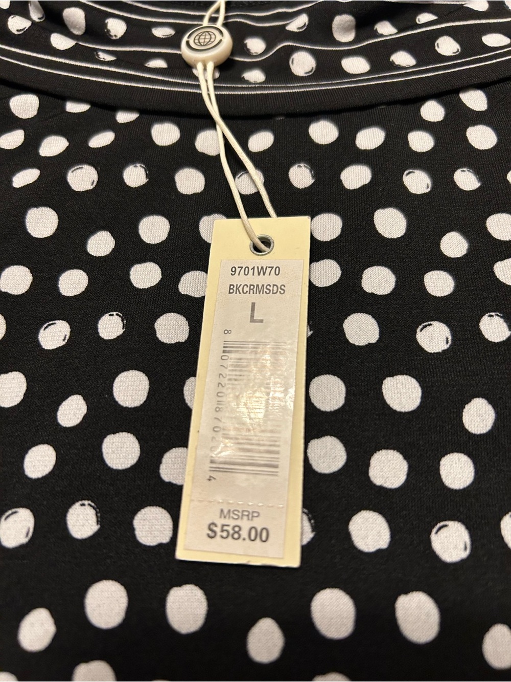 Max Studio Black and White Polka Dot Sleeveless A-Line Dress - Picture 5 of 7